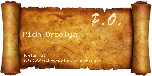 Pich Orsolya névjegykártya